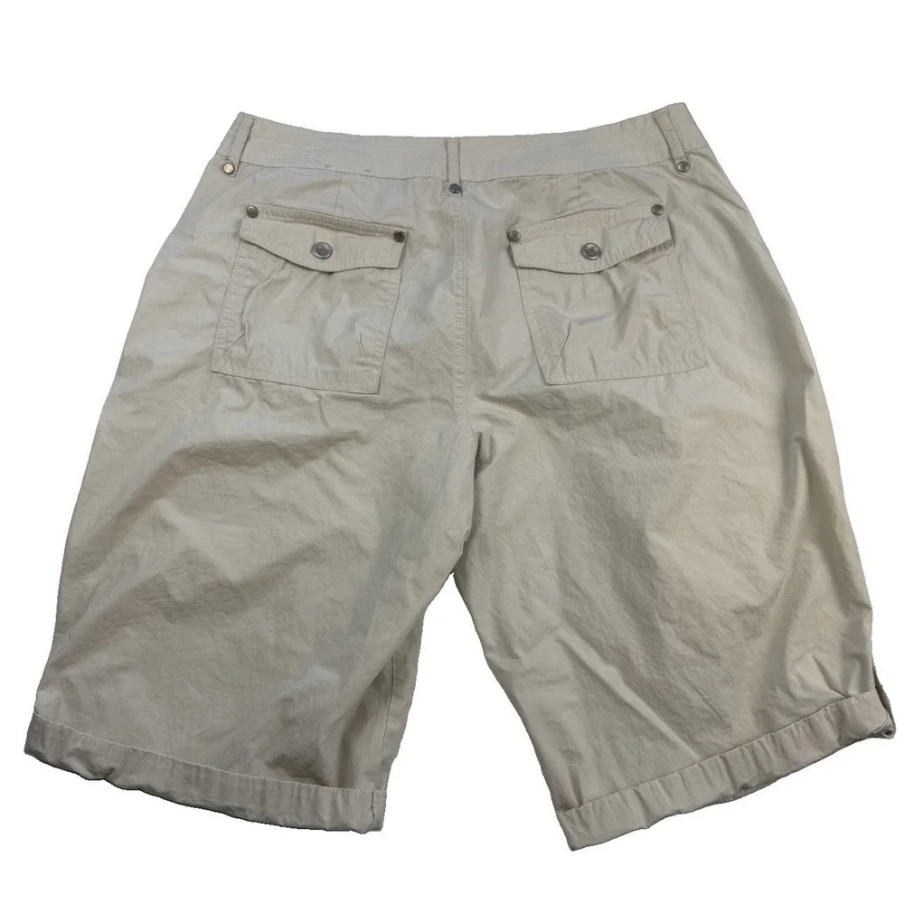 Vintage Y2K Gitano Cargo Bermuda Shorts Womens 12 Khaki Utility Stretch